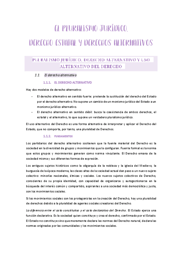 Miniatura del documento TEMA 1. EL PLURALISMO JURÍDICO. DERECHO ESTATAL Y DERECHOS ALTERNATIVOS..pdf