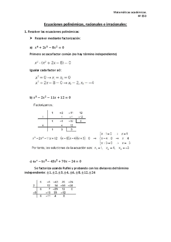 Miniatura del documento 3RepasoecuacionespolinomicasracionalesirracionalesSolucion.pdf