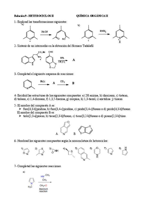 Miniatura del documento Relacion-9-Heterociclos-II.pdf