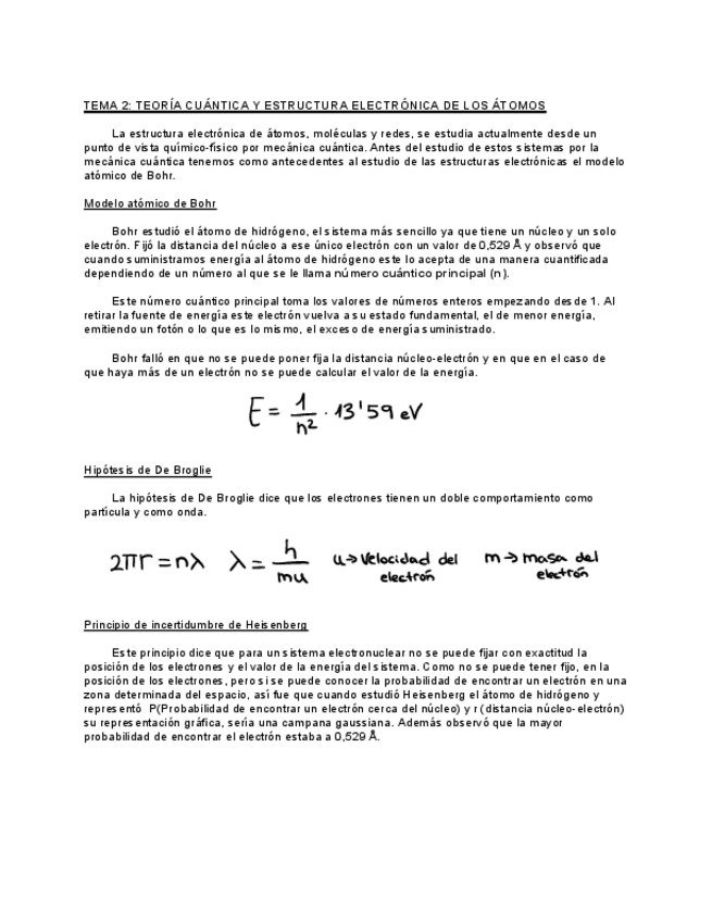 Miniatura del documento Tema 2 - Teoría cuántica y estructura electrónica de los átomos.pdf