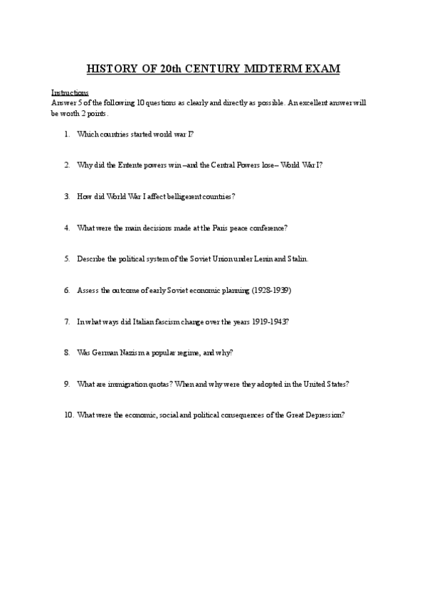 Miniatura del documento HISTORY-OF-20th-CENTURY-MIDTERM-EXAM.pdf