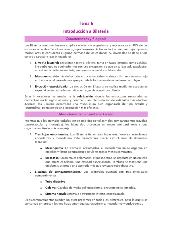 Miniatura del documento Tema 6: Introducción a Bilateria.pdf