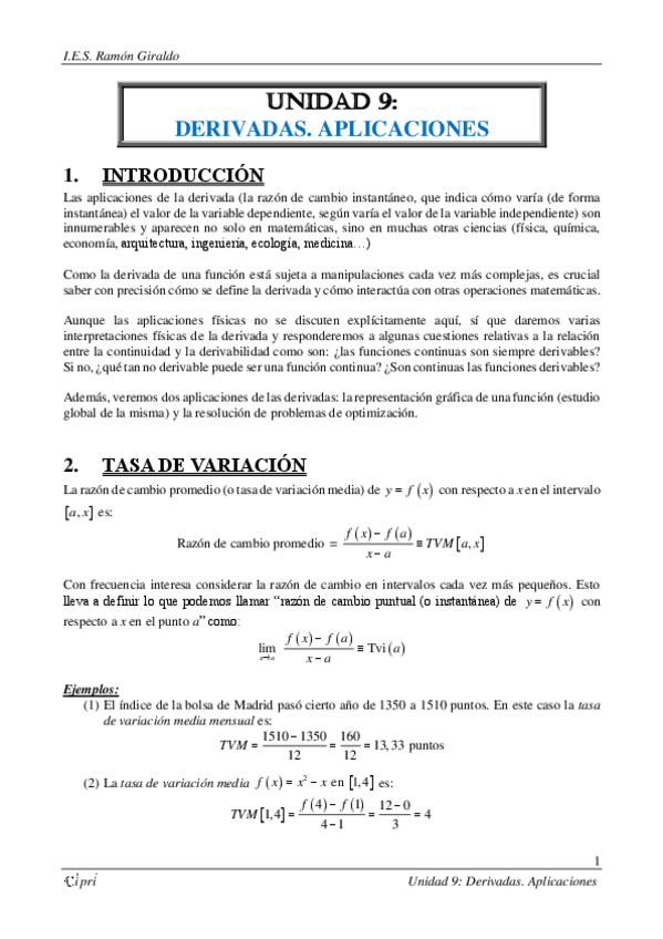 Miniatura del documento Derivadas.Aplicaciones.pdf