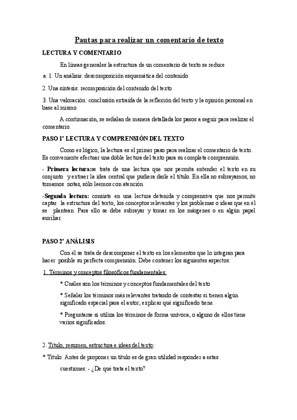 Miniatura del documento Pautas para realizar un comentario de texto Filosófico.pdf