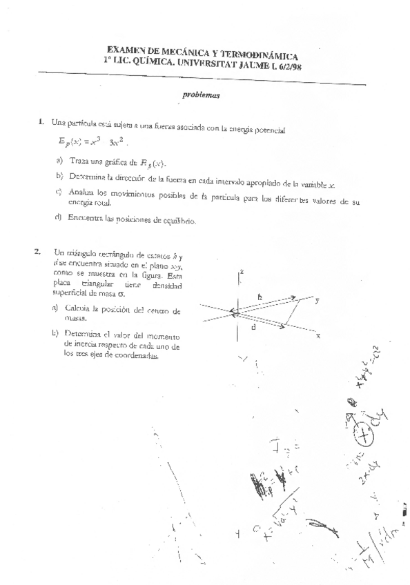 Miniatura del documento MECANICA-Y-TERMODINAMICAexamen-febrero-1998.pdf