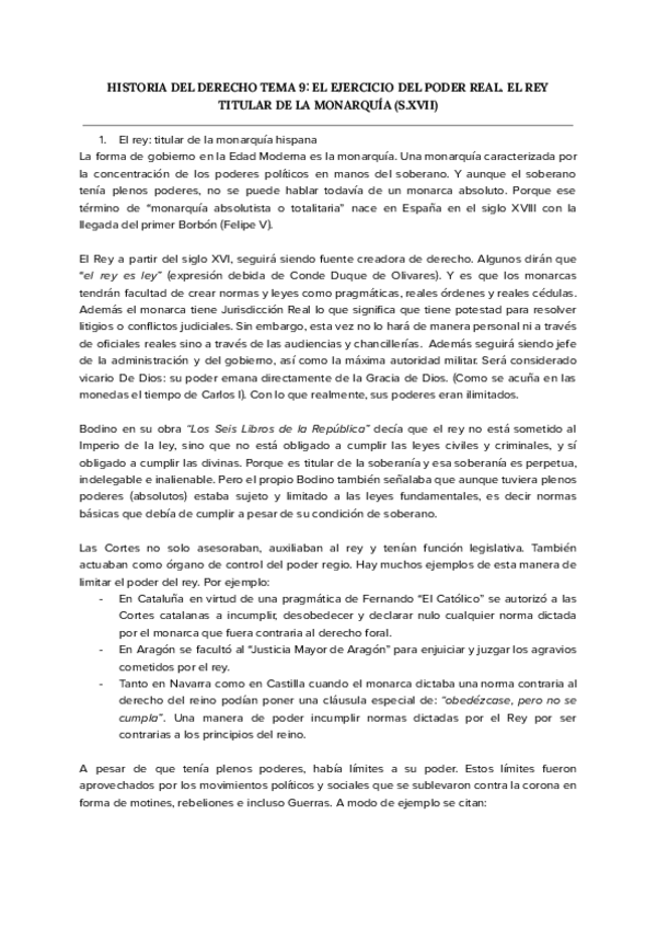 Miniatura del documento HISTORIA-DEL-DERECHO-TEMA-9-EL-EJERCICIO-DEL-PODER-REAL-EL-REY-TITULAR-DE-LA-MONARQUIA-S.XVII.pdf