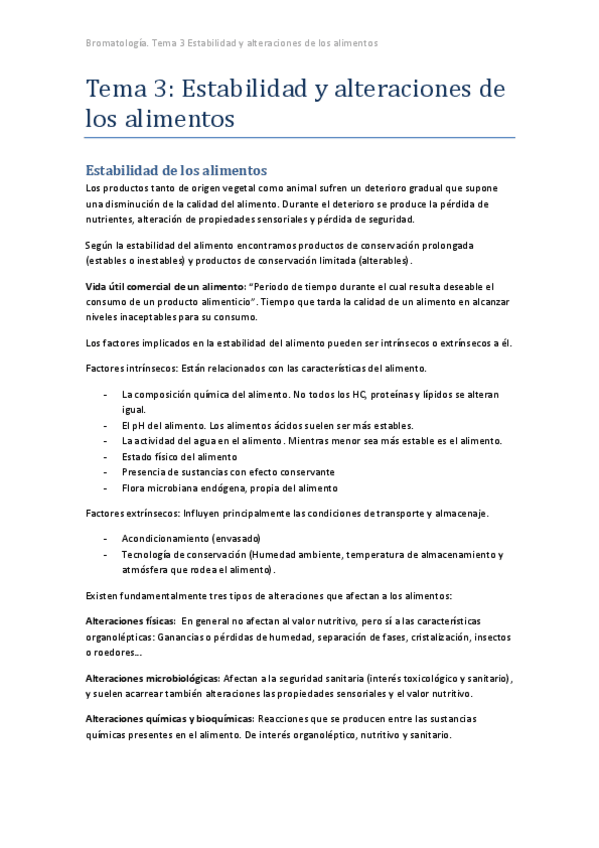 Miniatura del documento Tema 3 Estabilidad y alteraciones de los alimentos.pdf