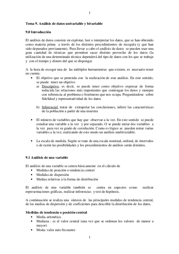 Miniatura del documento Tema 9. Análisis de datos de univariable y bivariable.pdf