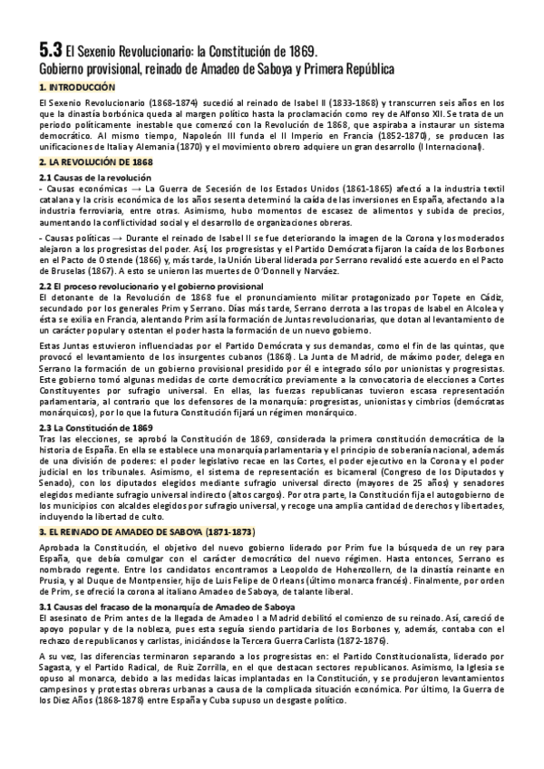 Miniatura del documento 5.3-El-Sexenio-Revolucionario-la-Constitucion-de-1869.-Gobierno-provisional-reinado-de-Amadeo-de-Saboya-y-Primera-Republica.pdf