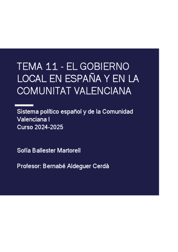 Miniatura del documento Tema 11 - El gobierno local en España y en la CV.pdf