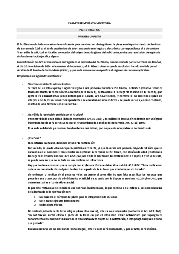 Miniatura del documento Examen 1º convocatoria dic 2024, Derecho Administrativo I.pdf