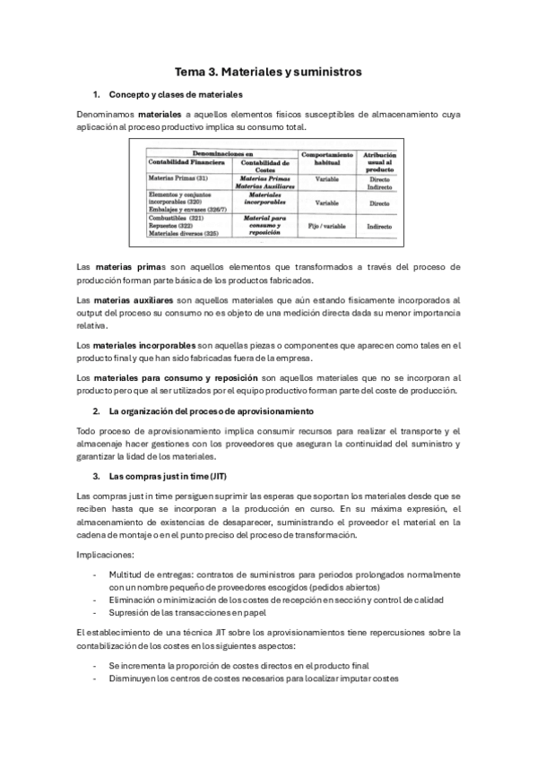 Miniatura del documento Tema 3 - Materiales y suministros - Contabilidad de Costes - ADE UV.pdf