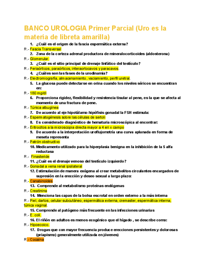 Miniatura del documento Banco de preguntas examen Urología (1er parcial medicina UAS).pdf