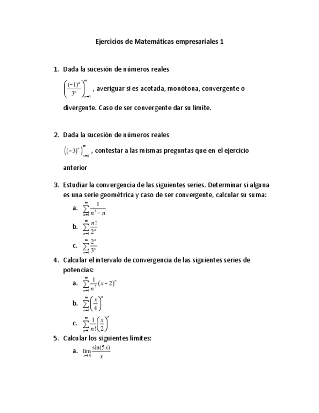 Miniatura del documento Ejercicios de Matemáticas empresariales 1 generales.pdf