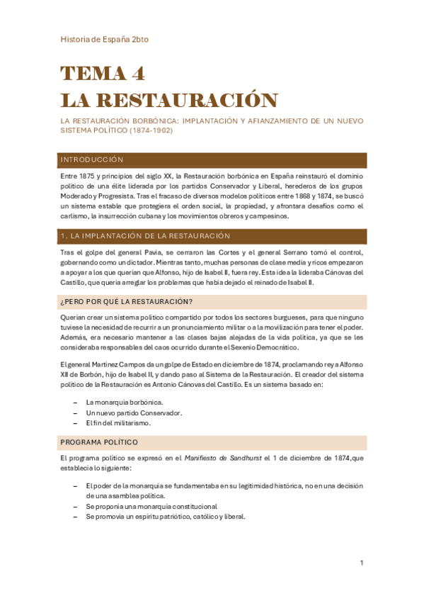 Miniatura del documento Tema-4-La-restauracion-Historia-de-Espana-2Bto.pdf
