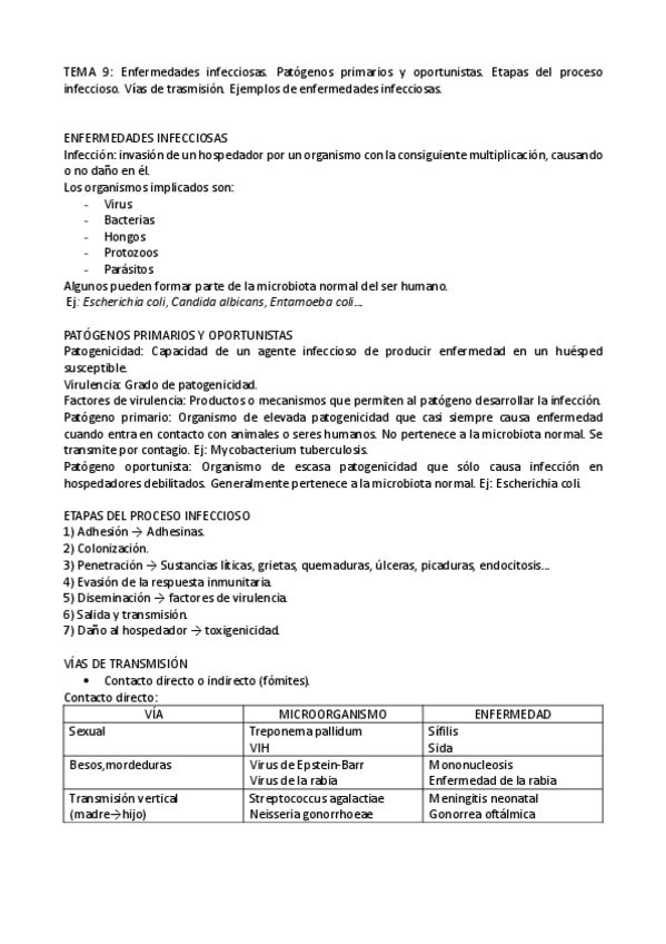 Miniatura del documento TEMA-9.Enfermedades-infecciosas.-Patogenos-primarios-y-oportunistas.-Etapas-del-proceso-infeccioso.-Vias-de-trasmision.-Ejemplos-de-enfermedades-infecciosas..pdf
