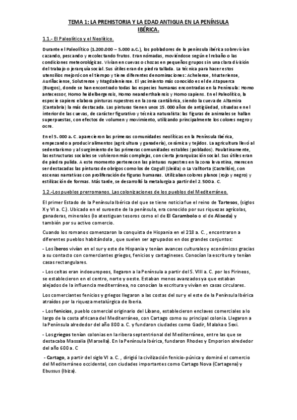 Miniatura del documento Resumen-Historia de España-TEMA-1-La-Prehistoria-Y-La-Edad-Antigua-En-La-Peninsula-Iberica.pdf