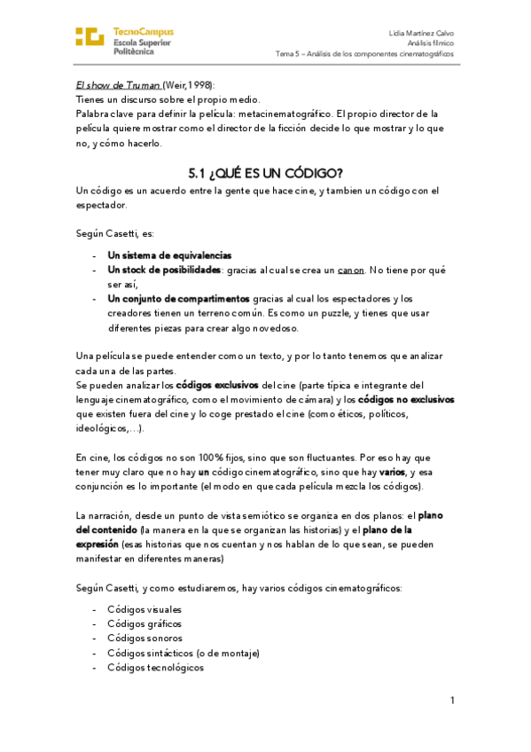 Miniatura del documento Tema 5 - Análisis de los componentes cinematográficos.pdf
