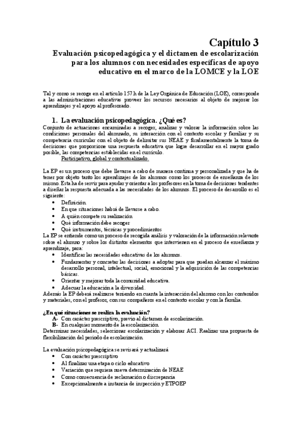 Miniatura del documento Tema 3 Evaluación psicopedagógica y el dictamen de escolarización para los alumnos con necesidades específicas de apoyo educativo en el marco de la LOMCE y la LOE.pdf