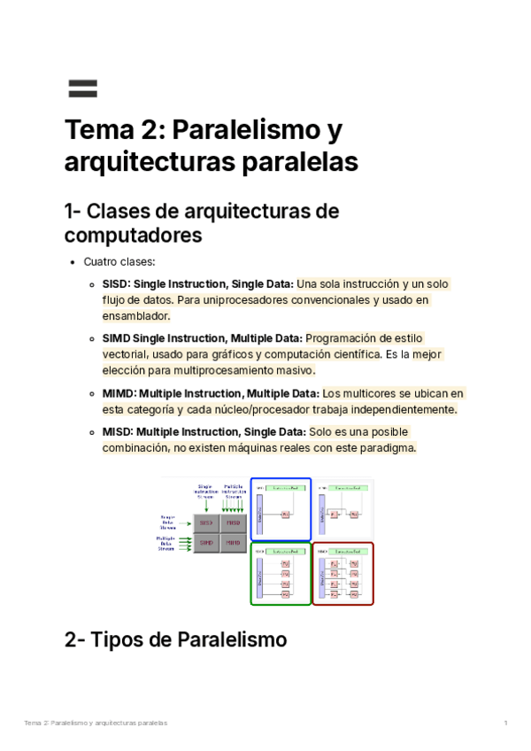 Miniatura del documento Tema2Paralelismoyarquitecturasparalelas.pdf