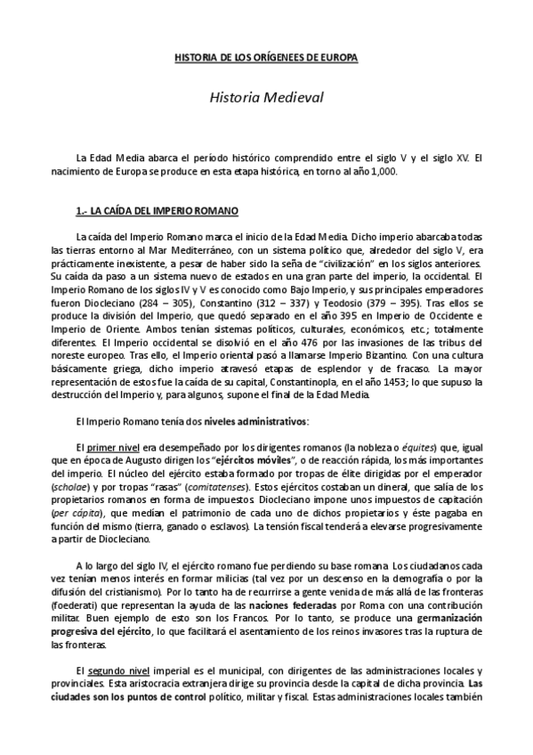 Miniatura del documento HISTORIA DE LOS ORÍGENES DE EUROPA - MEDIEVAL.pdf