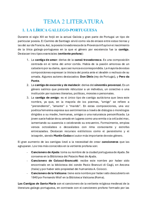 Miniatura del documento Lirica-gallego-portuguesa.-El-mester-de-clerecia.-Prosa-y-teatro-de-los-siglos-XIII-y-XIV.pdf