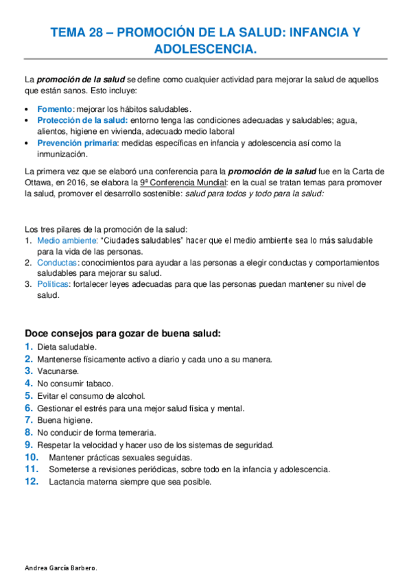Miniatura del documento TEMA 28 - PROMOCIÓN DE LA SALUD - INFANCIA Y ADOLESCENCIA..pdf