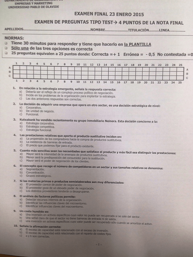 Miniatura del documento EXAMEN FINAL DIRECCIÓN ESTRATÉGICA 23-01-15(Parte de alante).JPG