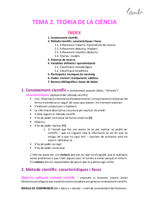Miniatura del documento Tecniques de Recerca - TEMA 2 TEORIA DE LA CIÈNCIA (Psicologia UB 1r).pdf