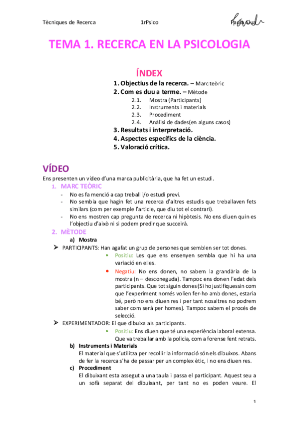 Miniatura del documento Tecniques de Recerca - TEMA 1 Recerca en la Psicologia (Psicologia UB 1r).pdf