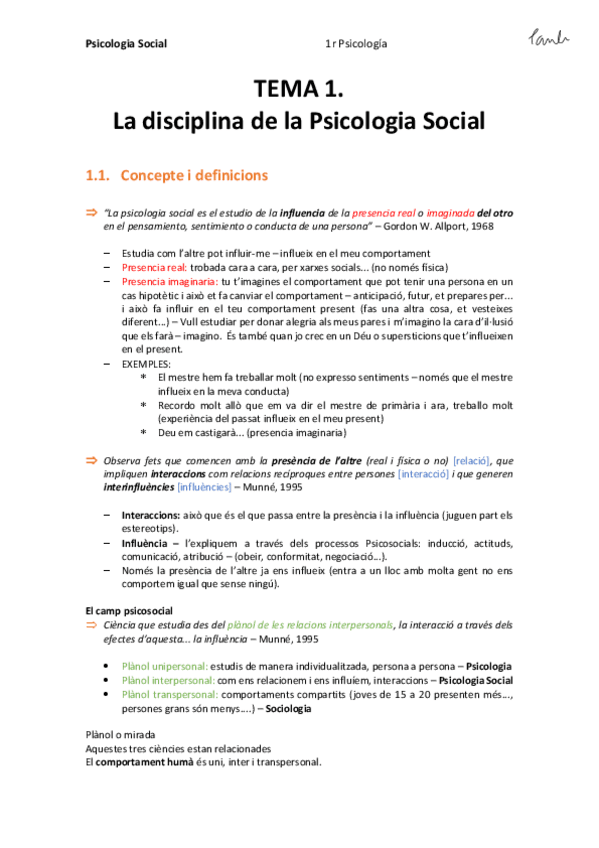 Miniatura del documento P.Social - TEMA 1. La disciplina de la Psicologia Social (Psicologia UB 1r).pdf