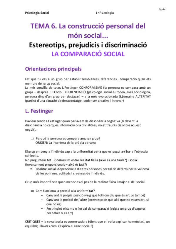 Miniatura del documento P.Social - TEMA 6. La construcció personal del món social I (Psicologia UB 1r).pdf