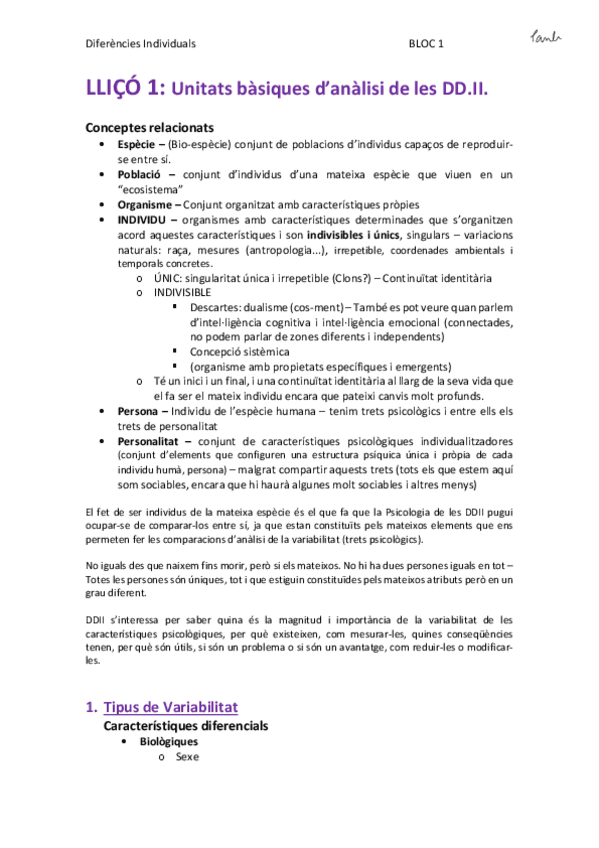 Miniatura del documento DDII - LLIÇÓ 1. Unitats bàsiques d’anàlisi de les DD.II (Psicologia UB 1r).pdf