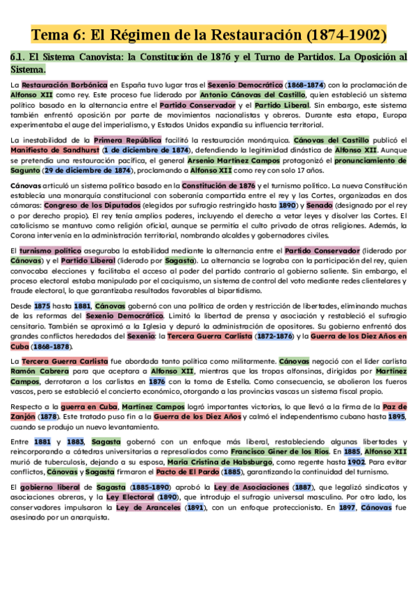 Miniatura del documento 6.1.-El-Sistema-Canovista-la-Constitucion-de-1876-y-el-Turno-de-Partidos.-La-Oposicion-al-Sistema..pdf
