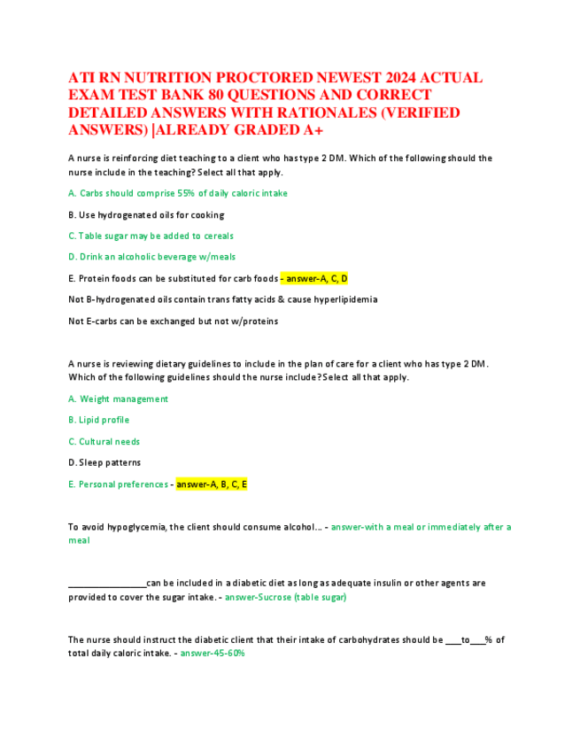 Miniatura del documento ATI-RN-NUTRITION-PROCTORED-NEWEST-2024-ACTUAL-EXAM-TEST-BANK-80-QUESTIONS-AND-CORRECT-DETAILED-ANSWERS-WITH-RATIONALES.pdf