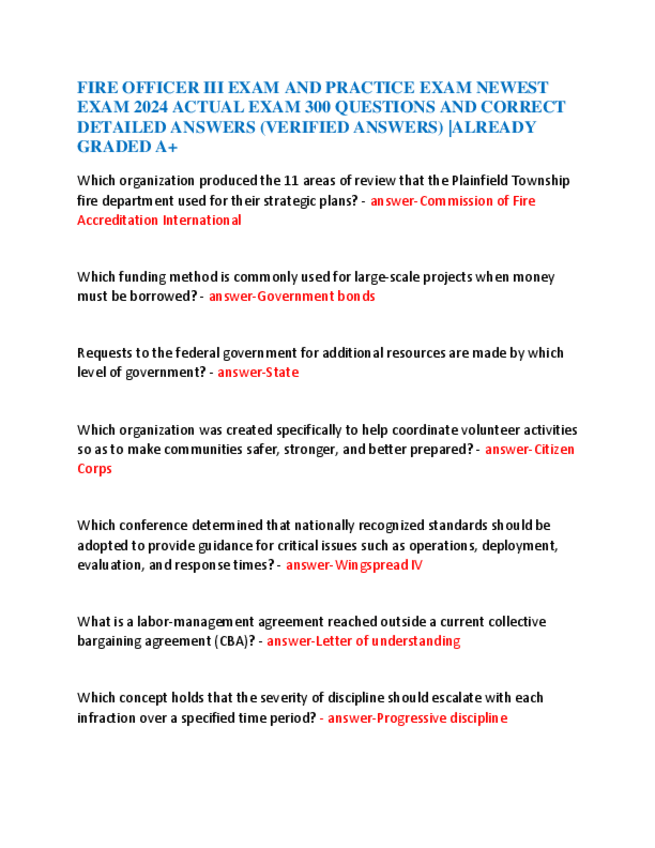 Miniatura del documento FIRE-OFFICER-III-EXAM-AND-PRACTICE-EXAM-NEWEST-EXAM-2024-ACTUAL-EXAM-300-QUESTIONS-AND-CORRECT-DETAILED-ANSWERS.pdf