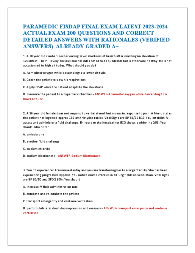 Miniatura del documento PARAMEDIC-FISDAP-FINAL-EXAM-LATEST-2023.pdf