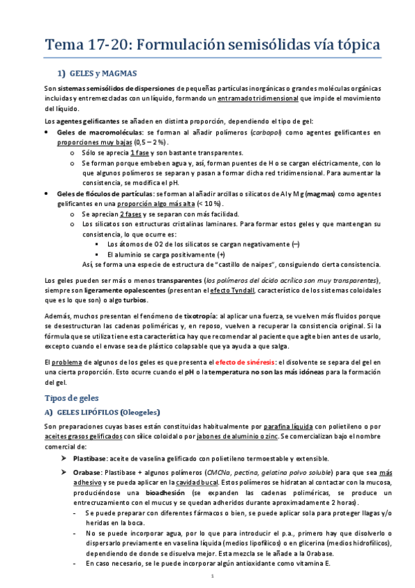 Miniatura del documento Tema 17-20. Formulación semisólidas vía tópica.pdf