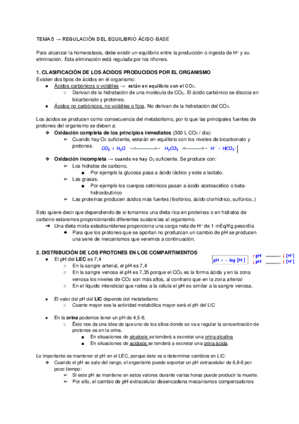Miniatura del documento TEMA 5 → REGULACIÓN DEL EQUILIBRIO ÁCIDO-BASE.pdf