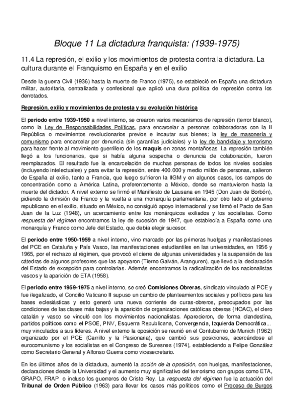 Miniatura del documento bloque-11.4-La-represion-el-exilio-y-los-movimientos-de-protesta-contra-la-dictadura.-La-cultura-durante-el-Franquismo-en-Espana-y-en-el-exilio-resumen-wu.pdf