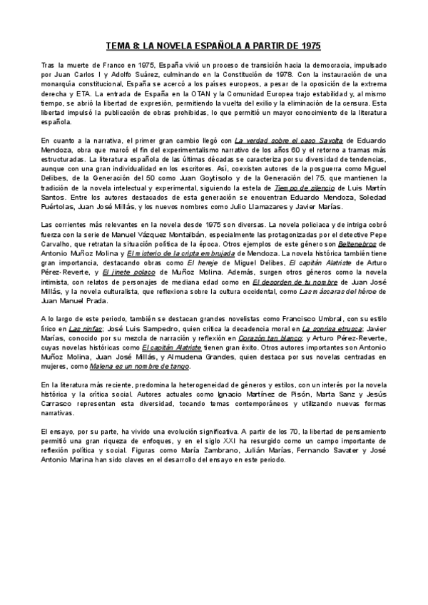 Miniatura del documento TEMA 8: LA NOVELA ESPAÑOLA A PARTIR DE 1975.pdf