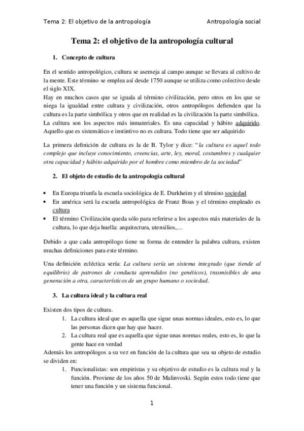 Miniatura del documento Tema 2 - el objeto de estudio de la antropología cultural.docx