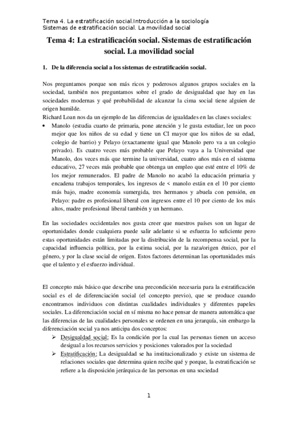 Miniatura del documento Tema 4 - la estratificación social. sistemas de estratificación social. la movilidad social.docx