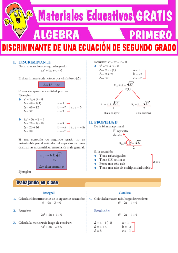 Miniatura del documento Discriminante-de-una-Ecuacion-de-Segundo-Grado-Para-Primer-Grado-de-Secundaria.pdf