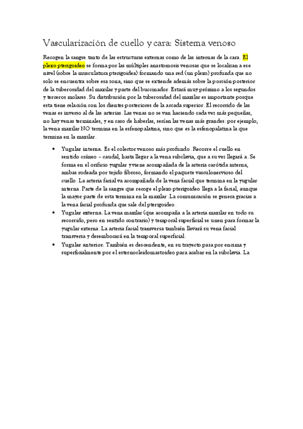 Miniatura del documento Vascularización de cuello y cara. Sistema Venoso.pdf
