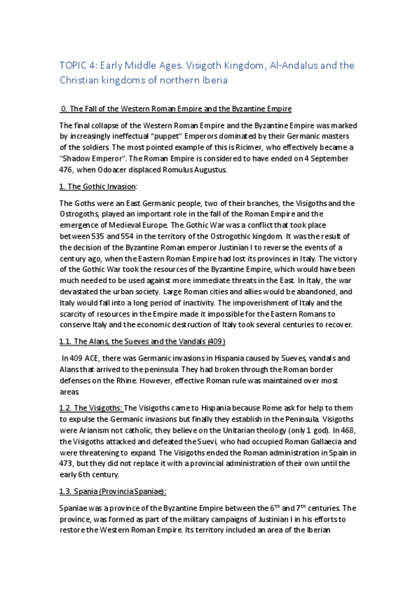 Miniatura del documento Topic 4 Early Middle Ages. Visigoth kingdom- Al-Andalus and the Christian kingdoms.pdf