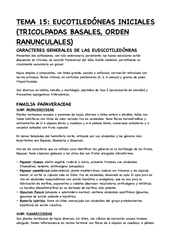 Miniatura del documento TEMA-15-EUCOTILEDONEAS-INICIALES-TRICOLPADAS-BASALES-ORDEN-RANUNCULALES....pdf