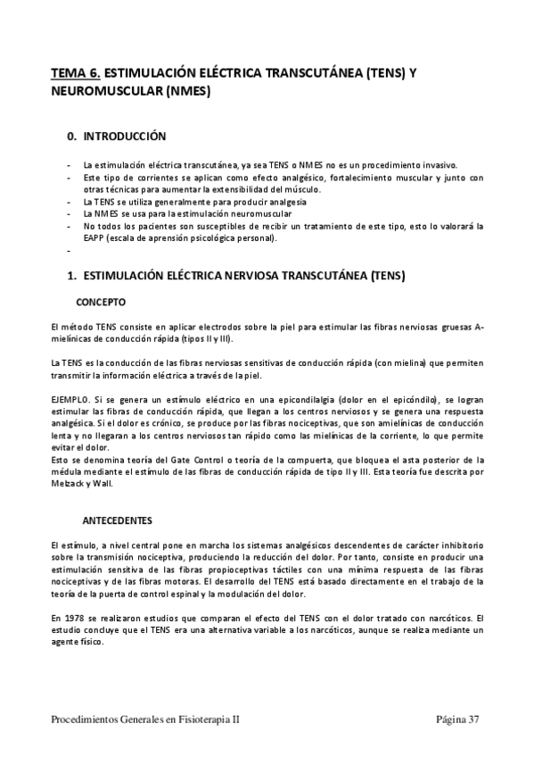 Miniatura del documento Tema 6. Estimulación eléctrica transcutánea (TENS) y neuromuscular (NMES).pdf