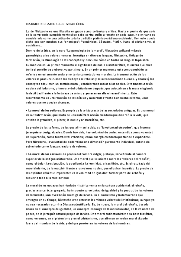 Miniatura del documento RESUMEN-NIETZSCHE-SELECTIVIDAD-ETICA.pdf
