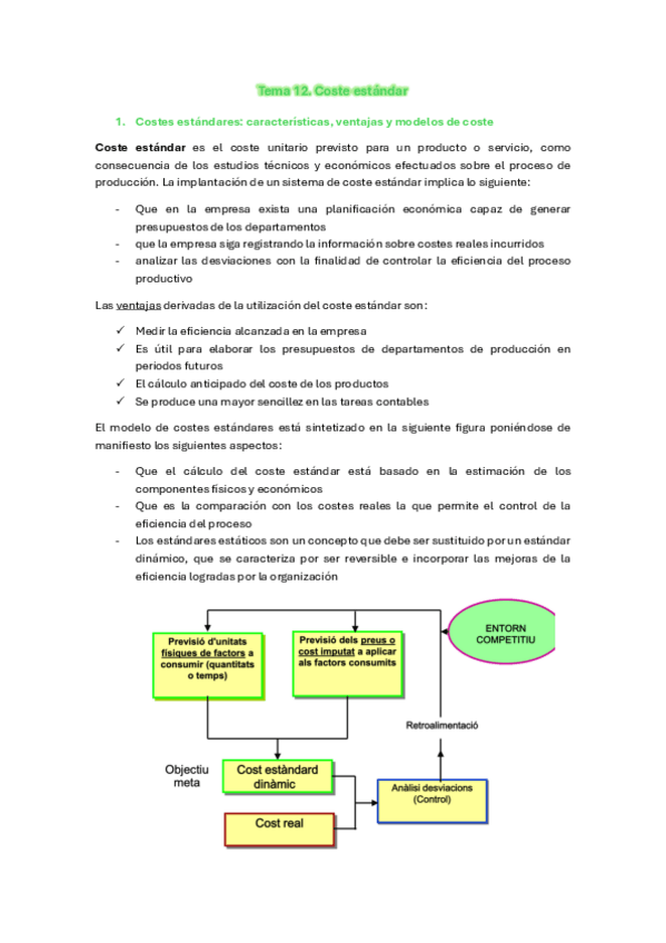 Miniatura del documento Tema 12 Coste estándar - Contabilidad de Costes - ADE UV.pdf